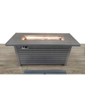 24" H x 54" W Steel Outdoor Fire Pit Table with Lid (Grey) 24" H x 54" W Steel Outdoor Fire Pit Table with Lid (Grey)